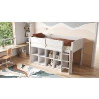 Flair Loop Mid Sleeper Bed Cube Unit Set in White | Size: Single