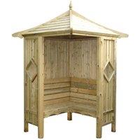 Shires Classic Corner Arbour Garden Arch Seat Approx 4 x 4 Feet in Brown