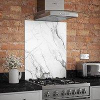 Splashback Carrara Marble Glass Self Adhesive Kitchen s 600mm x 750mm in White