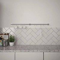 Splashback Crystal Clear Chrome Cap Glass Kitchen s 900mm x 750mm x 4mm