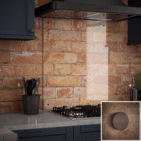 Splashback Crystal Clear Gunmetal Cap Glass Kitchen s 600mm x 750mm