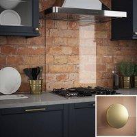 Splashback Crystal Clear Brushed Brass Cap Glass Kitchen s 600 x 750mm
