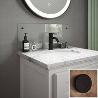 Splashback Crystal Clear Matt Black Cap Glass Bathroom s 250x600x4 mm