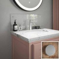 Splashback Crystal Clear Brushed Chrome Cap Bathroom s 250 x 600 x 4mm