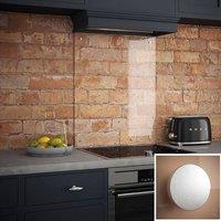 Splashback Crystal Clear Satin Chrome Cap Glass Kitchen s 600 x 750mm