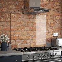 Splashback Crystal Clear Chrome Cap Glass Kitchen s 900 x 700 x 6mm