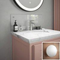 Splashback Crystal Clear Satin Chrome Cap Bathroom s 250mm x 600mm x4mm