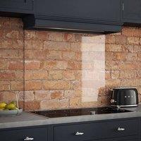 Splashback Crystal Clear Satin Chrome Cap Glass Kitchen s 900mm x 750mm