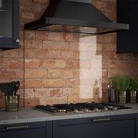 Splashback Crystal Clear Brass Cap Indoor Glass Kitchen s 900x700x6mm