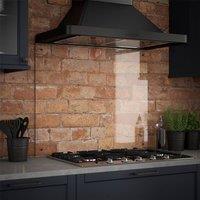 Splashback Crystal Clear Gunmetal Cap Glass Kitchen s 900 x 700 x 6mm