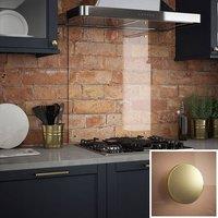 Splashback Crystal Clear Brushed Brass Cap Glass Kitchen s 600x700x6mm