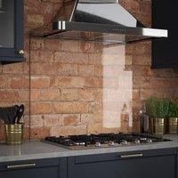 Splashback Crystal Clear Brushed Brass Cap Glass Kitchen s 900x700x6mm