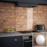 Splashback Crystal Clear Satin Chrome Cap Glass Kitchen s 600x700x6mm