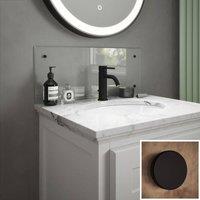 Splashback Crystal Clear Matt Black Cap Bathroom s 250mm x 500mm x 4mm