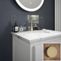 Splashback Crystal Clear Brass Cap Glass Bathroom s 250mm x 500mm x 4mm