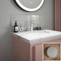 Splashback Crystal Clear Brushed Chrome Cap Bathroom s 250 x 500 x 4 mm