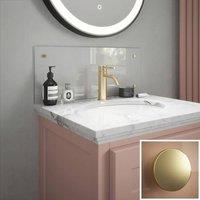 Splashback Crystal Clear Brushed Brass Cap Bathroom s 250mmx500mmx4mm