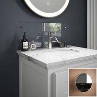 Splashback Crystal Clear Chrome Cap Glass Bathroom s 250 x 500 x 4 mm