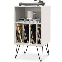 Gymax Turntable Display Shelf Record Player Stand Vinyl Storage Table in White