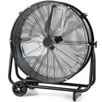 Gymax 24 Inch Industrial Drum Fan 3-Speed High Velocity Floor Shop Fan-Black in Black