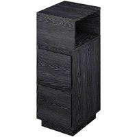 Levede Slim Bedside Table Storage Nightstand with 2 Drawers & Open Shelf in Black