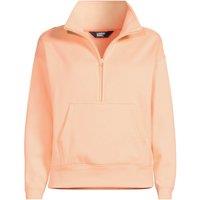 Lands' End Women's Serious Sweats Quarter Zip Sweatshirt in Peach | Size: 14-16