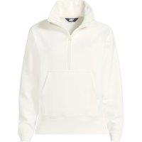 Lands' End Women's Serious Sweats Quarter Zip Sweatshirt in Ivory | Size: 16-18