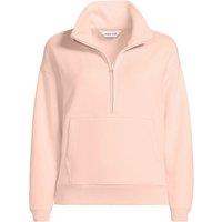 Lands' End Women's Serious Sweats Quarter Zip Sweatshirt in Baby Pink | Size: 14-16