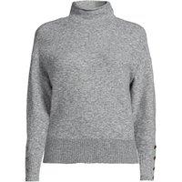 Lands' End Women's Soft Touch Button Cuff Jumper in Grey | Size: 10-12