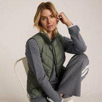 Lands' End Women's Petite Feather Free Gilet in Green | Size: 16-18