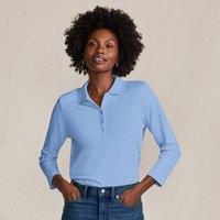 Lands' End Women's Three-Quarter Sleeve Polo Shirt in Pale Blue | Size: 20