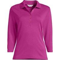 Lands' End Women's Three-Quarter Sleeve Polo Shirt in Raspberry | Size: 10-12