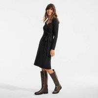 Lands' End Women's Cotton Modal Wrap Dress in Black | Size: 16-18