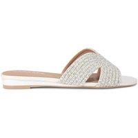 Carvela Women's 'Gala Mule Jewel' Fabric Sandals in White | Size: 3