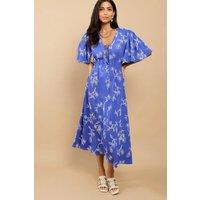 Little Mistress Women's Blue Embroidered Midaxi Dress | Size: 8