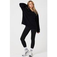 BCouture Women's Quarter-Zip Borg Fleece & Leggings Set in Black | Size: Large
