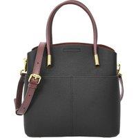 House of Leather Women's Womens Real Leather Handbag Top Handle Small Shoulder Bag Ella Tan in Black