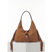 Luella Grey Women's 'Paloma' Suede Fringe Shoulder Bag in Tan
