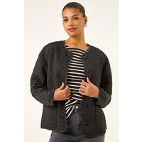 Roman Women's Patterned Pocket Edge Jacket in Black | Size: 12