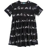 Moomin Women's All-Over Print Smock Dress in Black | Size: Large