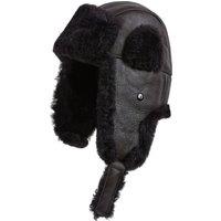 Infinity Leather Men's RAF Aviator Sheepskin B-55 Trapper Hat Winter Warm Leather Navigator Hat in Brown | Size: Large