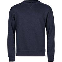 TEE JAYS Men's Ribbed Interlock Crew Neck Sweatshirt in Navy | Size: XL