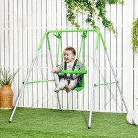 OUTSUNNY Nursery Swing with Safety Belt, Support Back, for Toddlers 6-36 Months - Green