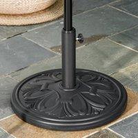 OUTSUNNY 13KG Round Parasol Base Heavy Duty Cement Stand Umbrella Holder Garden in Black
