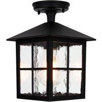 Happy Homewares Classic Matte Black Die-Cast Aluminium Metal Exterior Lantern Light Fitting