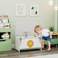 AIYAPLAY Toy Box with Lid, Safety Hinges for Kids, Nursery, Bedroom in Green