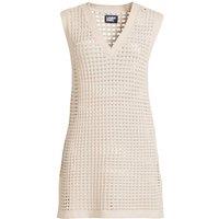 Lands' End Women's Plus Open Knit V-Neck Swim Cover Up Dress in Light Tan | Size: 20-22