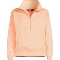 Lands' End Women's Serious Sweats Quarter Zip Sweatshirt in Peach | Size: 20