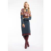 Weird Fish Women's Vondra Knitted Jumper Dress in Navy | Size: 12