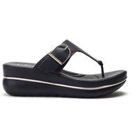 Moda In Pelle Women's 'Jesse' Metallic Leather Flatforms in Black | Size: 4